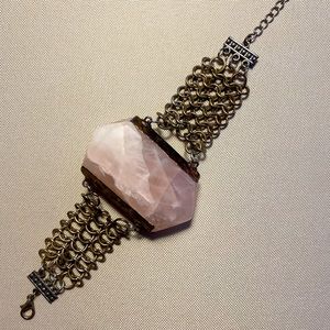 Rose Quartz chain mail bracelet
